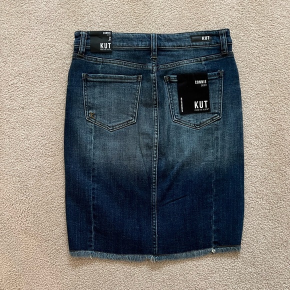 Kut From The Cloth Connie High Low Hem Denim Skirt - Color Blue Size 2 - Picture 6 of 11